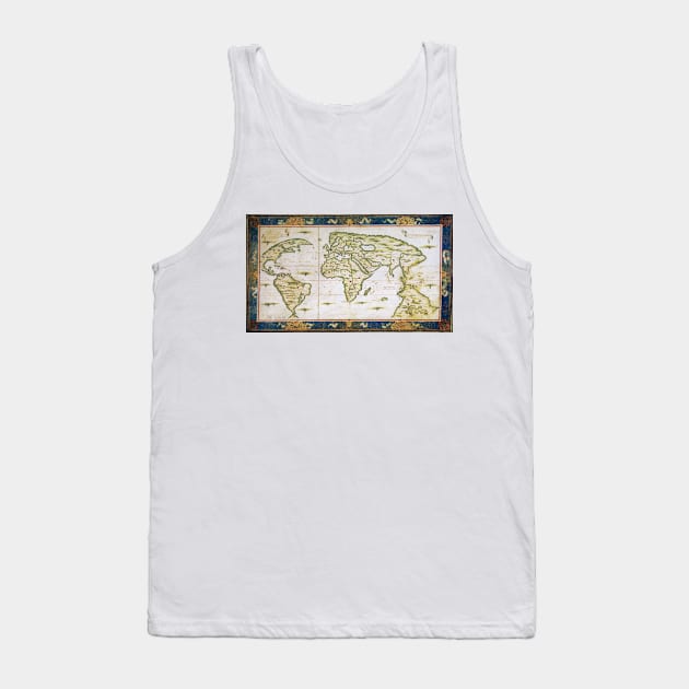 Vintage Map of The World (1566) Tank Top by Bravuramedia